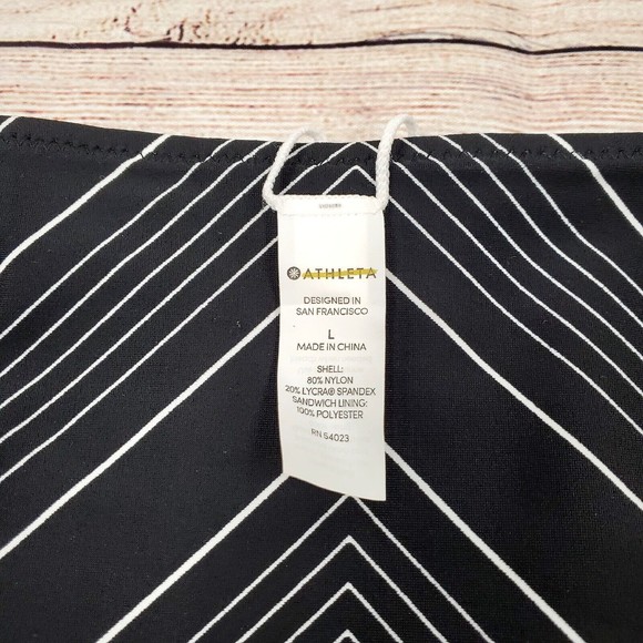 Athleta Chevron Reversible Bikini Bottom Black/White Women's Size Large - Picture 3 of 6